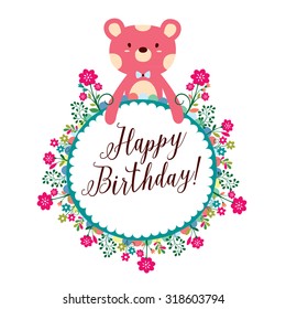 floral bear frames design, available in 4 design style