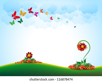 Floral beautiful landscape