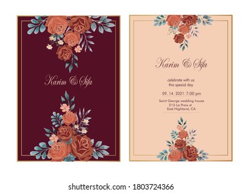 floral beautiful wedding invitation card