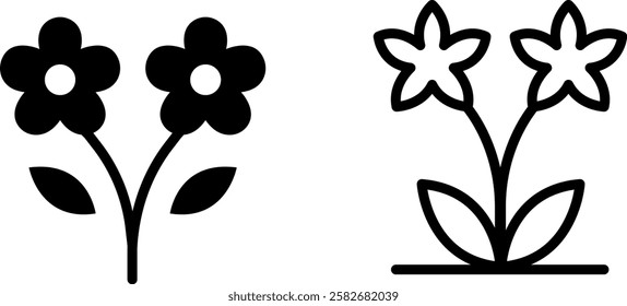 Floral Beauty: Flowers Vector Icon Set