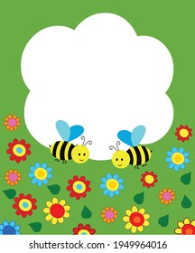 Floral and Bee Background stock illustration vector