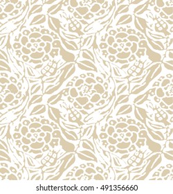 floral beige