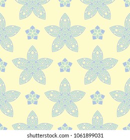 Floral beige colored seamless background. For wallpapers and textile