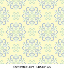 Floral beige colored seamless background. For wallpapers and textile