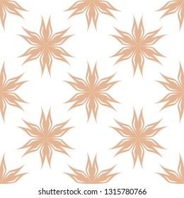 Floral beige and white seamless pattern. Background with flowers