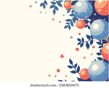 Floral Berries Background illustration design