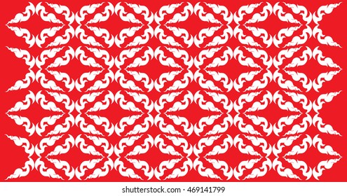 floral bird abstract wallpaper pattern background tattoo vector / Thai Laos Asia design