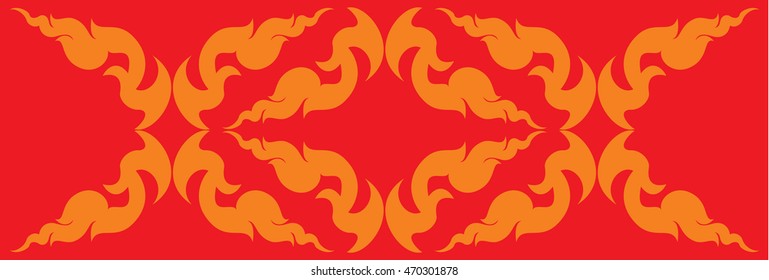 floral bird abstract wallpaper pattern background tattoo vector illustration / Thai Laos Asia design