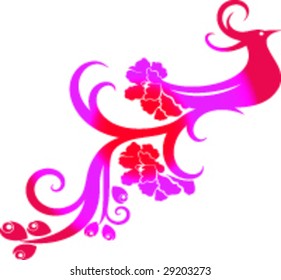 Floral and bird vector