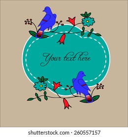 Floral and birds design variations for cards, posters, invitations.
