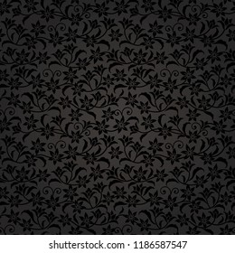 Floral Black Background.