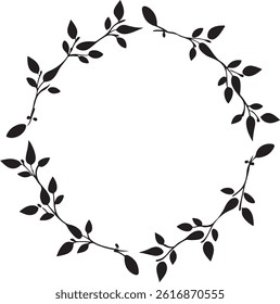 Floral Black Circle Border vector design