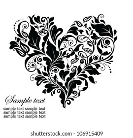 Floral black heart