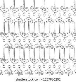 floral black poppies pattern on white background