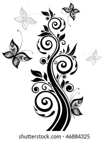 Floral black tree