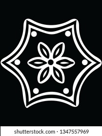 Floral black white decorative vector pattern shape design for creative ideas