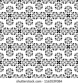 Floral black and white pattern/ Seamless vector pattern background