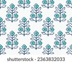 FLORAL BLOCK ALL OVER PRINT SEAMLESS PATTERN VECTOR ILLUSTRATION DESIGN