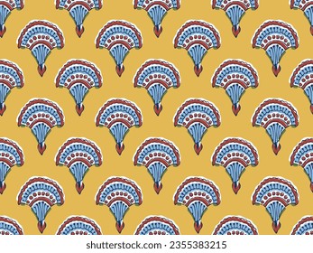FLORAL BLOCK ALL OVER PRINT SEAMLESS PATTERN VECTOR ILLUSTRATION