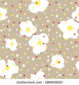 Floral blooms hand drawn vertical vector seamless pattern. Wild flowers blossom on contrast background design element. Nature Botanical decorative illustration. Floring wrapping, wallpaper, fabrics