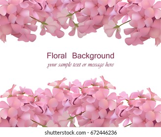 Floral blossom card frame. Spring Summer delicate watercolor flowers Wedding Invitation. Place for text. Vector illustration