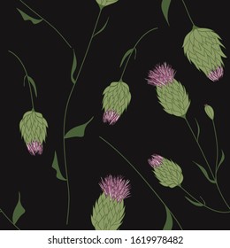 Floral blossom seamless pattern with cornflower. Trendy colorful vector texture. Blooming botanical elements scattered random. Ditsy print. Hand drawn small flowers on white background. Retro style