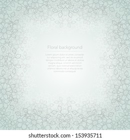 Floral blue abstract background. Template for text. 