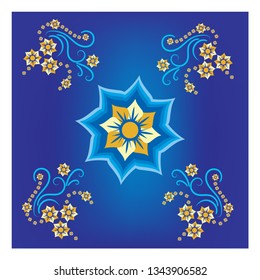 Floral Blue Background