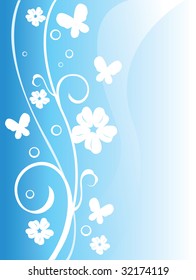 floral blue background