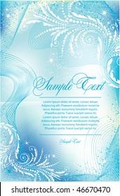 floral  blue background
