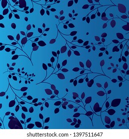 Floral blue background, beautiful botanical wallpaper