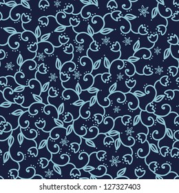Floral blue background. Vector illustration