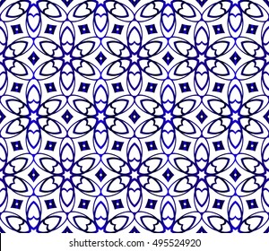 floral blue gradient seamless pattern. vector. interior decoration, wallpaper, presentation, fashion design