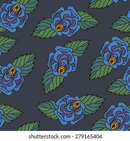 Floral blue ,Pattern background , geometric seamless patterns.  Print for dresses, swimsuits, soft furnishings, fashion accessories, kimonos.Artist art class digital paper, commercial use, scrapbook 