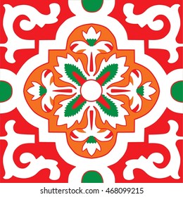 floral blue red seamless pattern for retro wallpaper