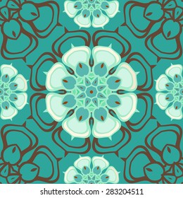 Floral blue seamless pattern