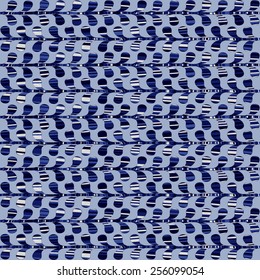 Floral blue seamless pattern. Continuous decoration can be used to design wallpaper, fabrics, web page background. Vector illustration. 