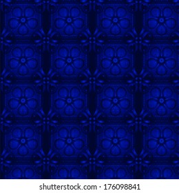 Floral blue wallpaper. Seamless. Vector illustration