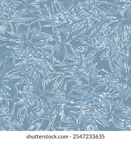 Floral blue white brush strokes seamless pattern design for fashion textiles, graphics, backgrounds and crafts linen texture abstract background, wallpaper, flower pattern, abstract designs and shapes