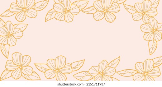 Borde floral, marco vectorial con flores tropicales