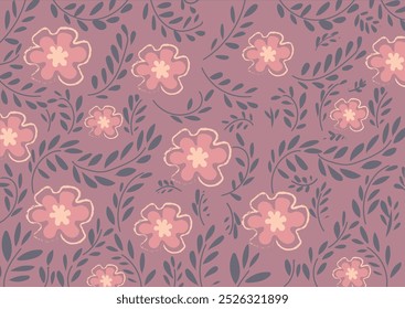 Floral Boho pattern with pastel colors