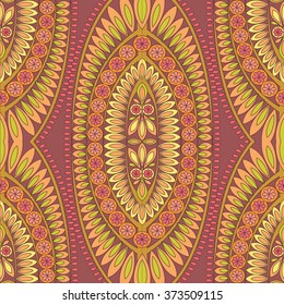 Floral boho seamless abstract vector pattern