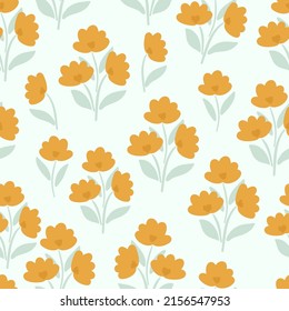Floral boho Seamless pattern, vector repeating flower digital background for stationery, fabric, textile, wallpaper, wrapping