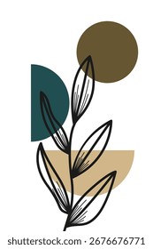 Floral boho wall art. Botanic boho wall decor