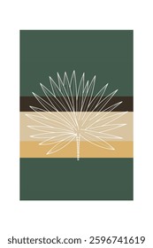 Floral boho wall art decor background illustration. Abstract nature boho botanical wall art background