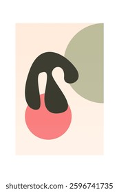 Floral boho wall art decor background illustration. Abstract nature boho botanical wall art background