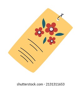 Floral Bookmark Icon On White Background