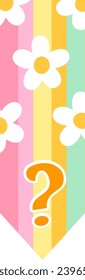Floral Bookmark Stripe Vector Illustration