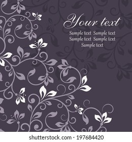 Floral border. Abstract flower background.