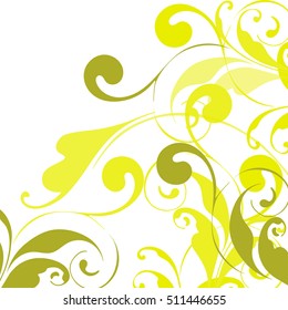 Floral border. Background with abstract plant pattern for cover, card, banner.